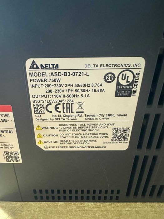 Драйвер для серводвигателя Delta Electronics ASD-B3-0721-L