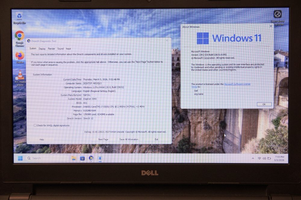 Laptop Dell Inspiron 15 (model 3543)