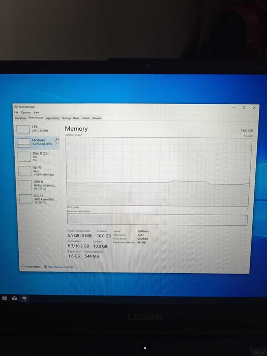 Laptop Legion 5 17ARH05H 17" Ryzen 5 4600H 2060 16GB RAM 1TB SSD