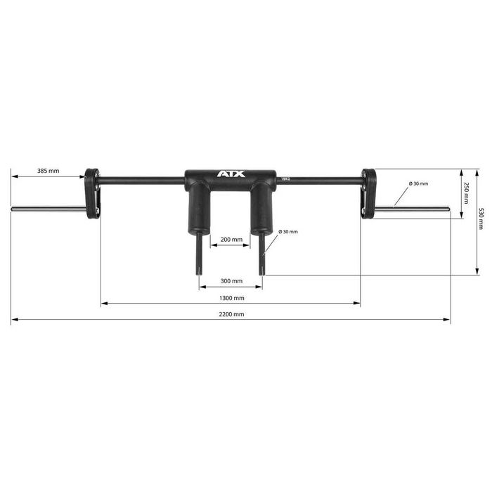 Лост за Клек Ф30 мм ATX Safety Squat Bar, Лостове за Фитнес