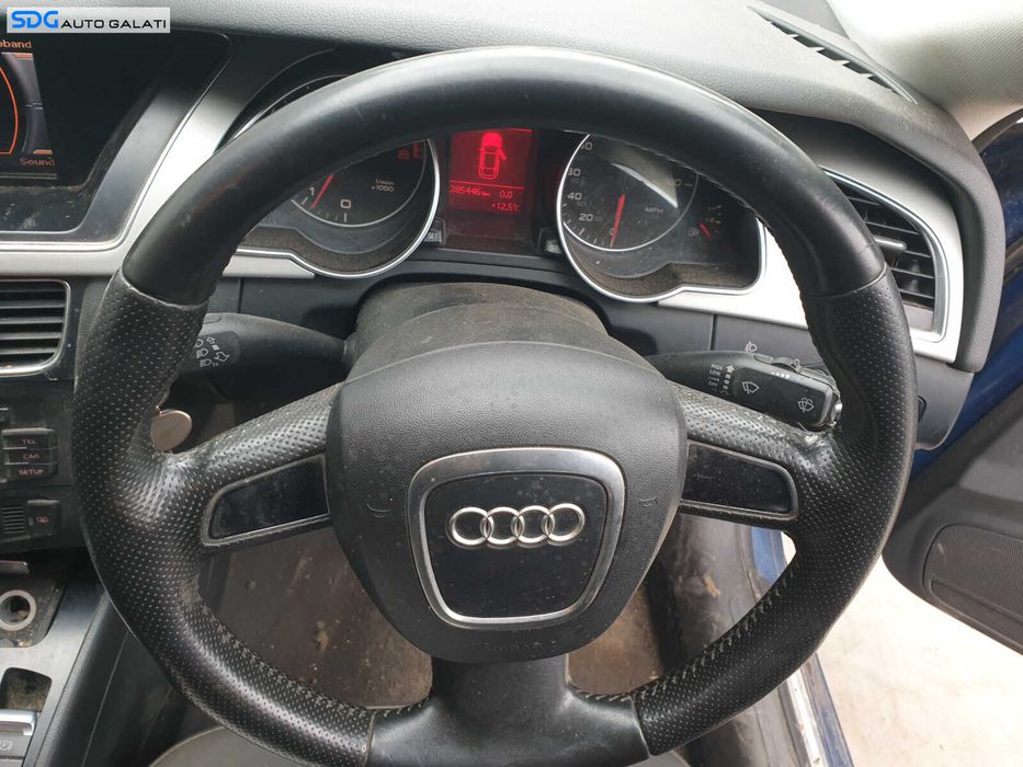 Volan Piele Perforata 3 Spite Fara Comenzi FARA Airbag Audi A5 2008 - 2012 [L0782]