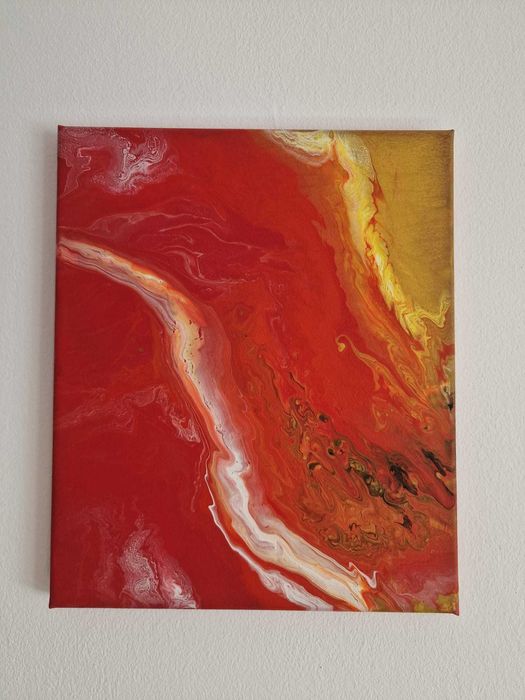 Tablouri abstracte pictate manual – acrilic pe pânză