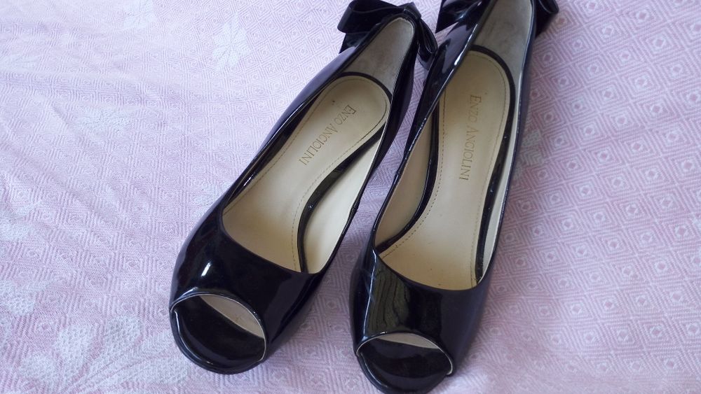 Pantofi/tocuri lac negru,Nr.37