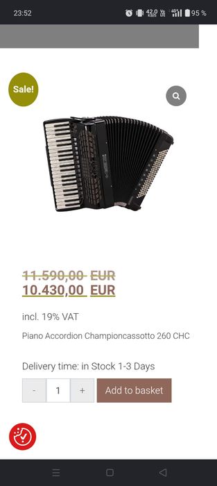 Acordeon Bugari Armando 2+2