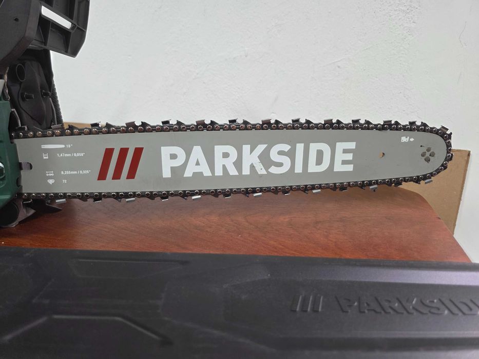 Drujba pe benzina Parkside, model PBKS 53 C3, 2 kW, lungime taiere 45 cm, sistem de ungere automata, 86x26x29cm