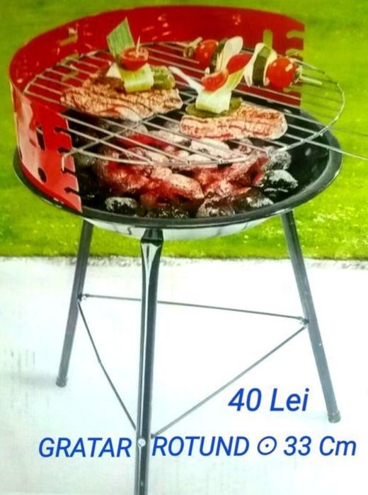 Grtar rotund ⊙ 33 Cm cu 3 picioare demontabil NOU - 45 Lei