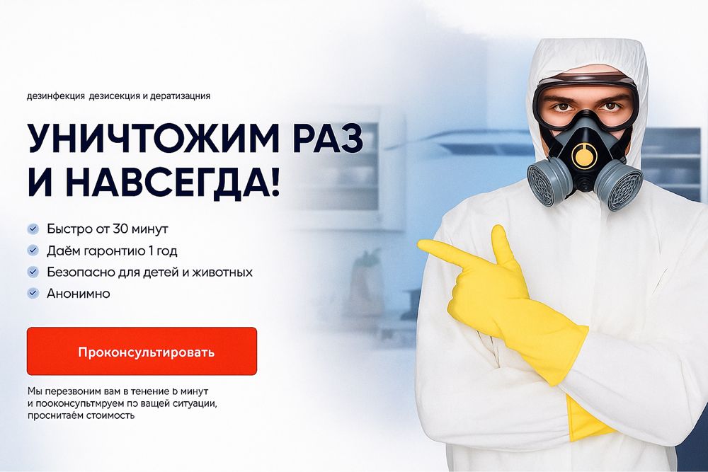 Дезинфекция! Обработка от тараканов, клопов, крыс, мышей и Т.Д.
