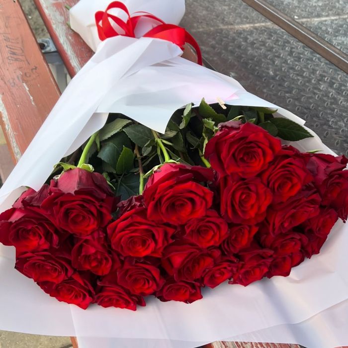 25 штук роза букет 60-70см