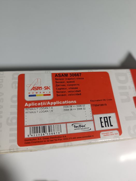 Senzor captator viteza Logan 1.4 sau 1.6 mpi