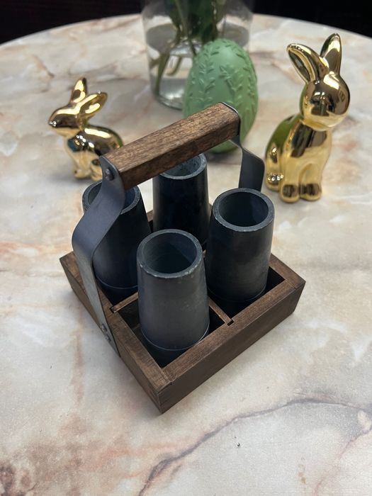 Комплект чаши за шотове от камъни