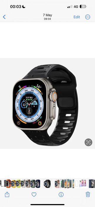 Curea HUSA DirectMobile Holls Silicon Fin Compatibila Ceas Apple Watch