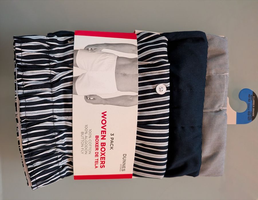 Мъжки боксерки Dunnes 3 броя, ХL, 100% памук - €8
