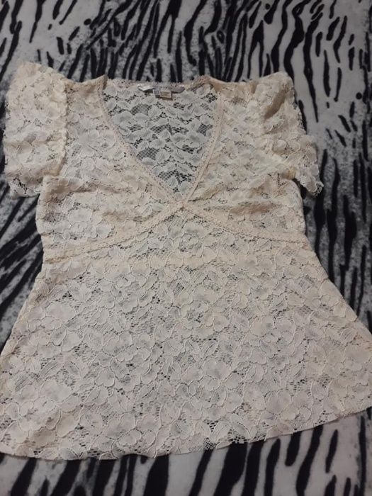 ZARA-Нова Тениска Дантела и памук -М-размер