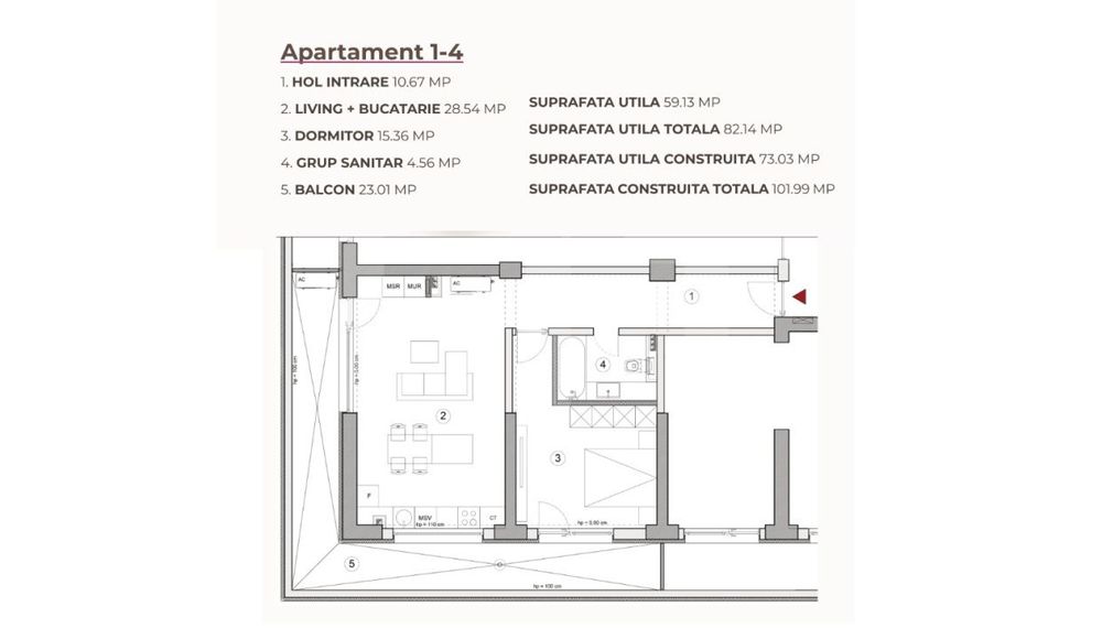 Apartament 2 camere, 82.14 mp, Ansamblu 0% Comision, zona Calea Severi — fotografia 1