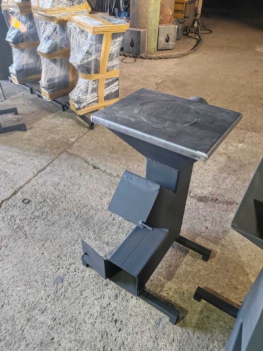 PROMOTIE ! sobă rachetă cu plită cu cerc,din țeavă 150*150