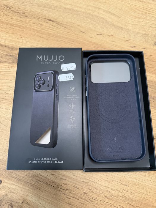 Кейс на " MUJJO " - ест-на кожа с magsafe за Apple Iphone 17 pro max.