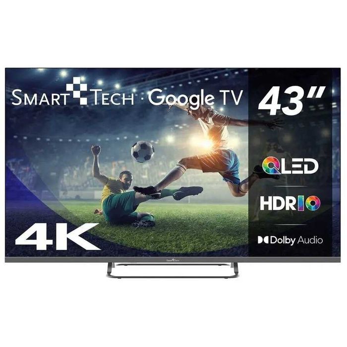Televizor SmartTech QLED 43QG02V, 108 cm, Netflix + Disney, 4K Ultra HD, Pret 749 Lei