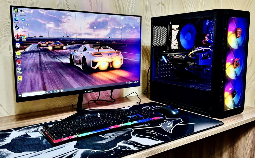 Игровой Компьютер с Монитором 27 дюймов 100 герц ВЕСЬ КОМПЛЕКТ