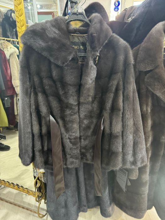 Норковая шуба с капюшоном