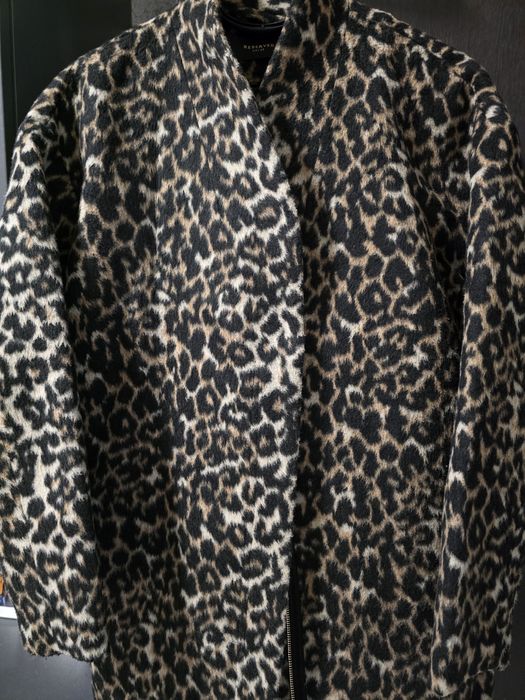 Palton midi animal print