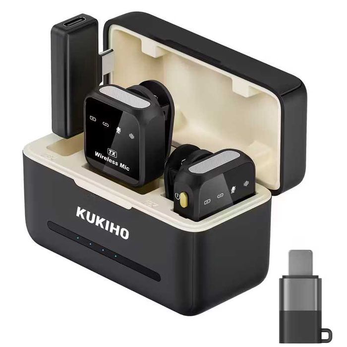 Set 2 microfoane wireless pentru iPhone, iPad, Android