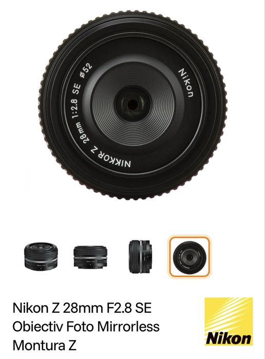 Obiectiv foto Nikkor 28 mm SE f2.8, Nikon full frame si APS -C