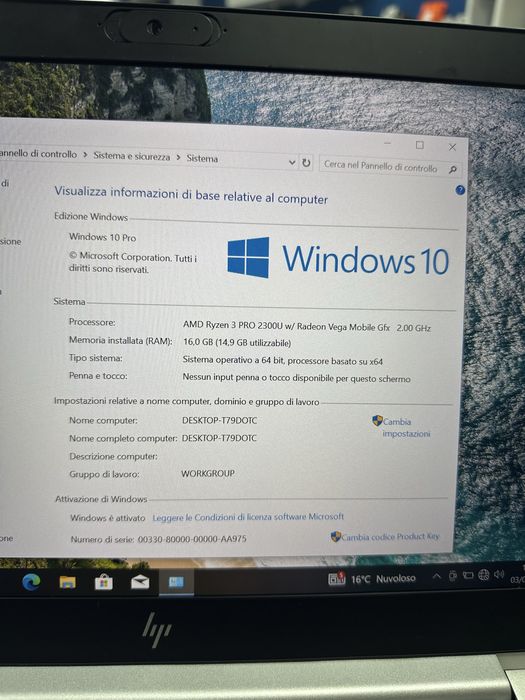 Vand hp elitebook 745 g5 ryzen 3 2300u 16gb ssd 512gb full hd