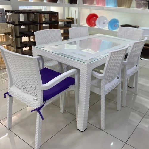 Много здрав и Красив градински комплект 6 стола и голяма маса 90/150