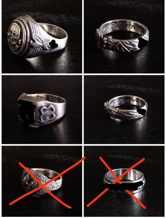 Inel SS totenkopf antipartizani ww2 argint