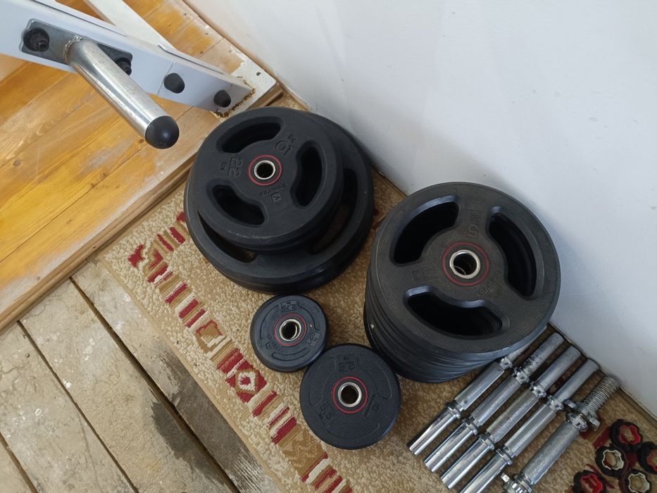 Bănci discuri gantere bări