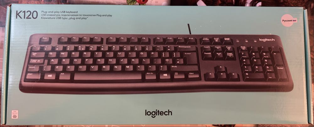 Logitech K120 проводная клавиатура