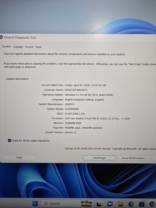 Laptop Lenovo ThinkPad E15 Gen 4 Intel Core i5-1235U 16 GB DDR4 BMG Amanet 83438