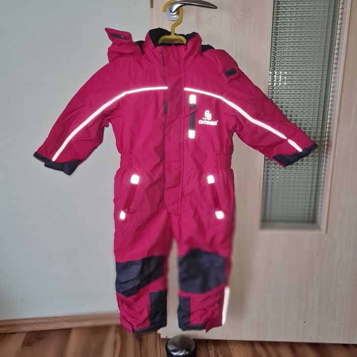 Salopeta groasa de iarna / ski fete roz fuchsia marime 92