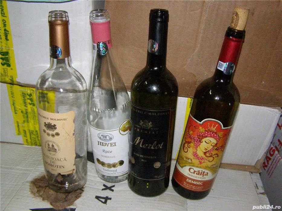 Sticle si borcane de bulion vin apa ulei 750 ml, 500 ml, cutii, schimb