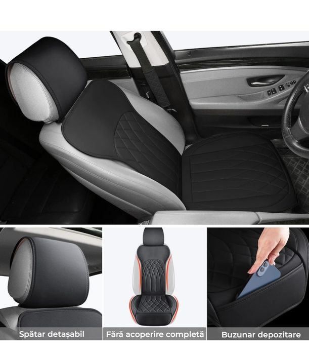 Set 2 huse scaune auto universale, imitație de piele