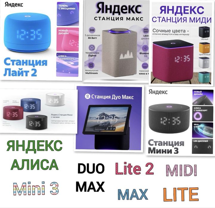 Яндекс станция Алиса. Yandex Alisa. Duo max. Midi. Mini 3. Stansiya 3