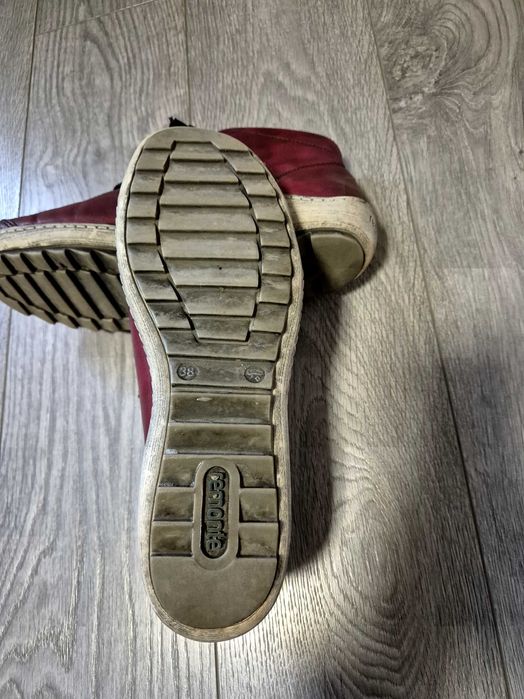 Дамски обувки, мокасини бордо, вишневи, номер 38, Remonte, ест.кожа