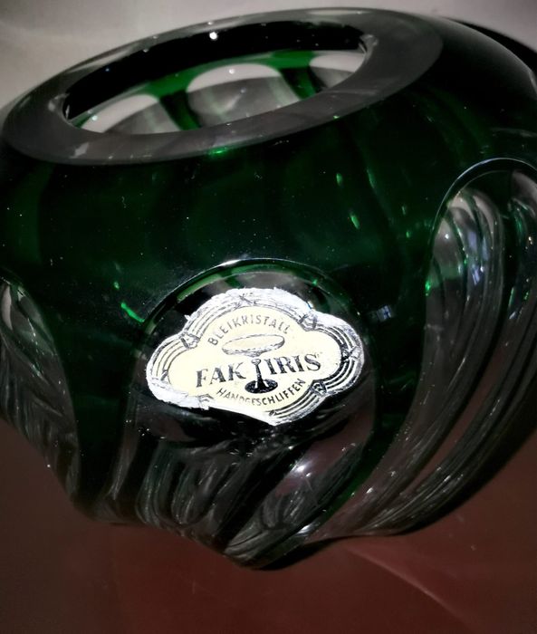 Антикварен масивен  диско  пепелник 1970г. Walther Glass