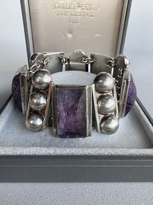 Bratara din argint si ametiste