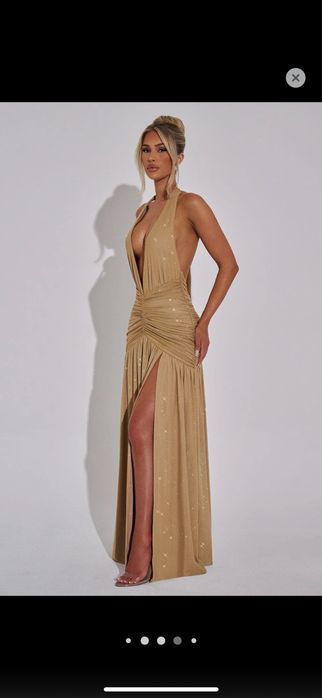 Babyboo златиста официална рокля