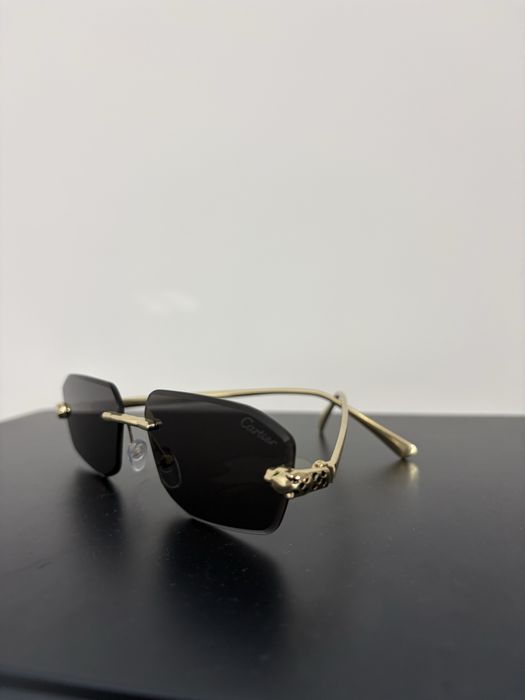 Ochelari de soare dama, Cartier, Negru/Auriu
