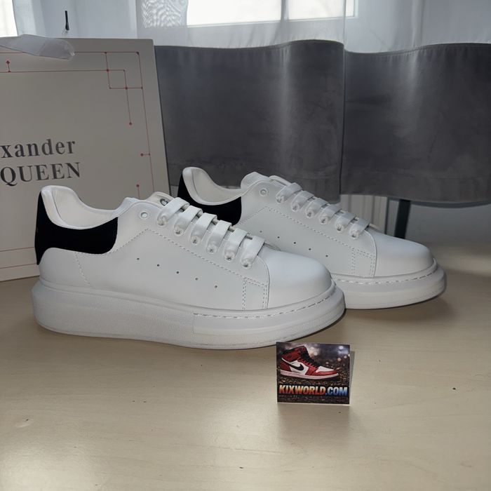 Alexander McQueen White/Black suede / Alb Negru
