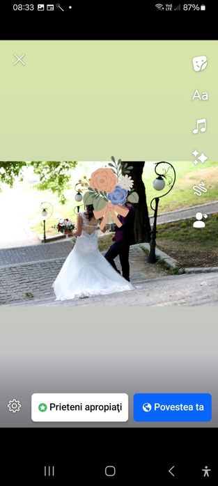 Rochie mireasa sirenă  designer 38-42 cu trena