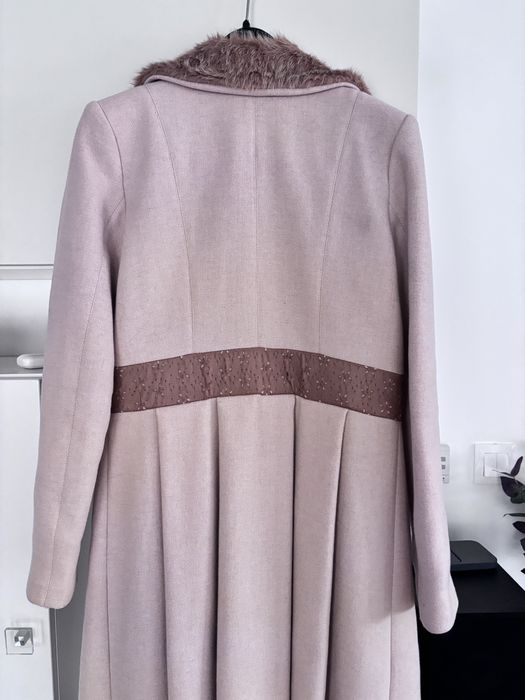 Palton Urma, roz prafuit, 50% lana