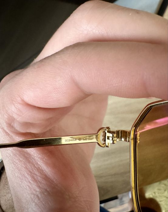 Оригинални слънчеви очила Première de Cartier / Gold & Amber