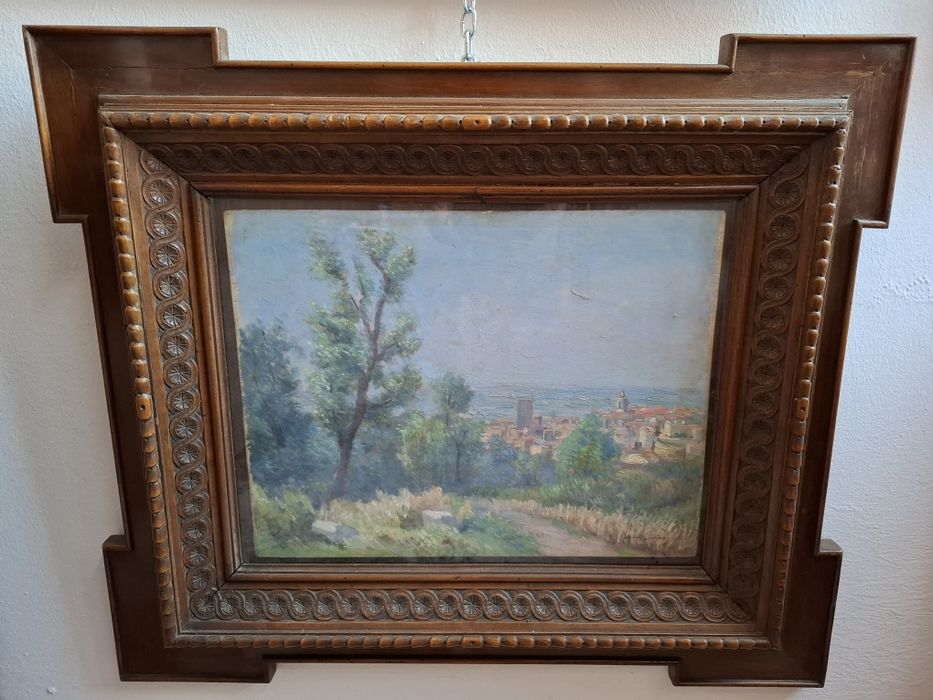 Tablou ulei pe carton semnat Jean Al.Steriadiadi.