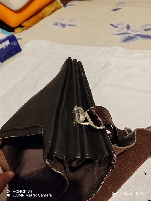 Geanta umar din piele maro