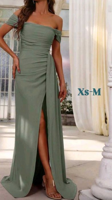 3 бр. официални шаферски рокли – масленозелени, XS–M