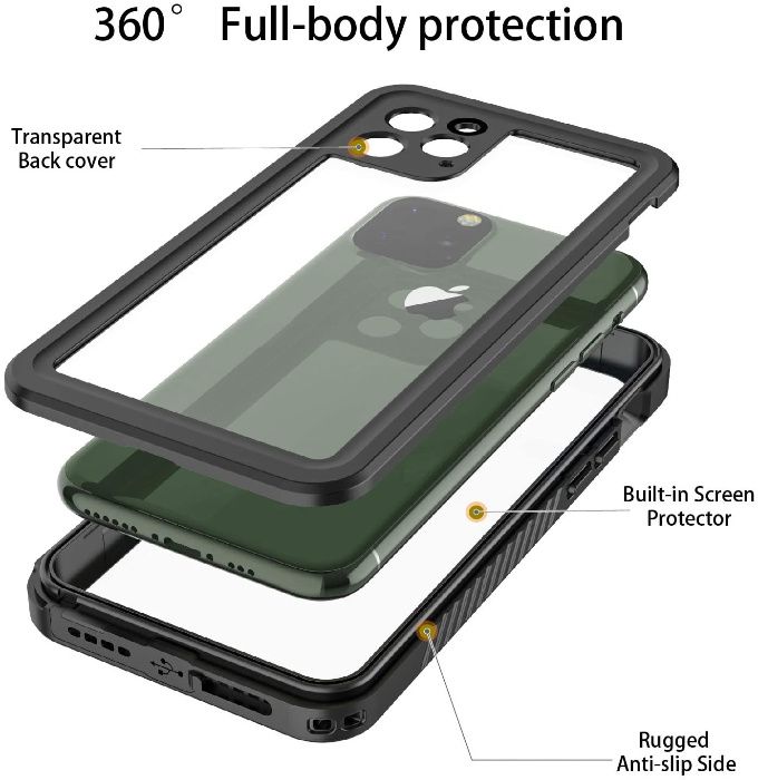 Husa antisoc 360 waterprof iPhone 15 Pro Max 12 mini 13 XS Max 14+ 16