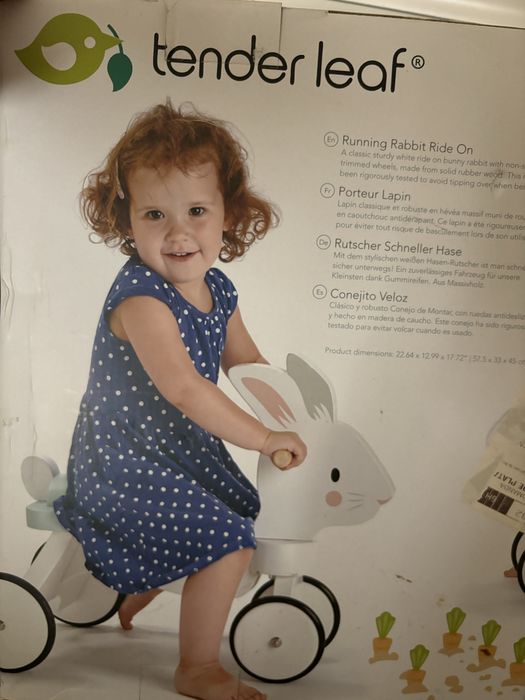 Tender Leaf Toys Rabbit Ride/ premergator bicicleta din lemn